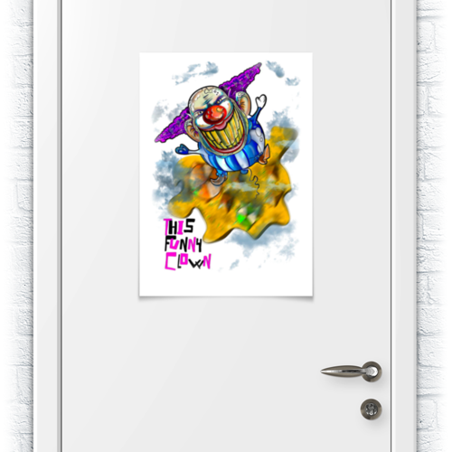 Заказать плакат в Москве. Плакат A2(42x59) Смешной клоун от Leichenwagen - готовые дизайны и нанесение принтов.