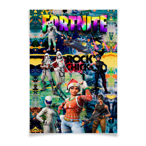 Заказать плакат в Москве. Плакат A2(42x59) Fortnite/Rock-Chicks от TheAndarz  - готовые дизайны и нанесение принтов.