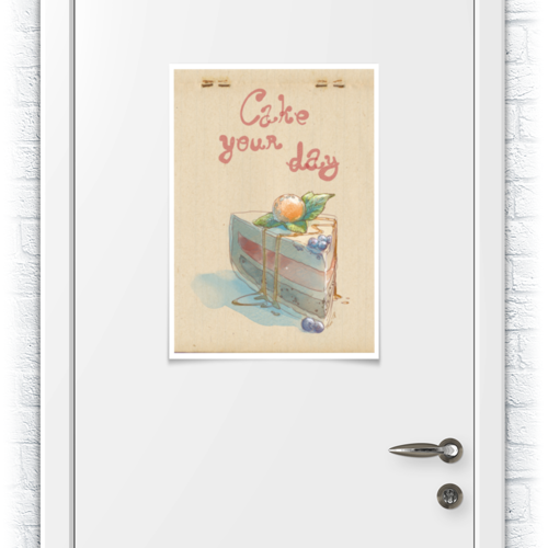 Заказать плакат в Москве. Плакат A2(42x59) Cake your day от Катя Муу - готовые дизайны и нанесение принтов.
