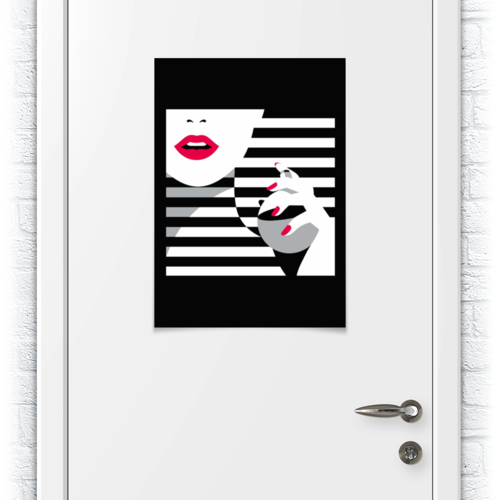 Заказать плакат в Москве. Плакат A2(42x59) Девушка с флаконом духов от Виктор Гришин - готовые дизайны и нанесение принтов.