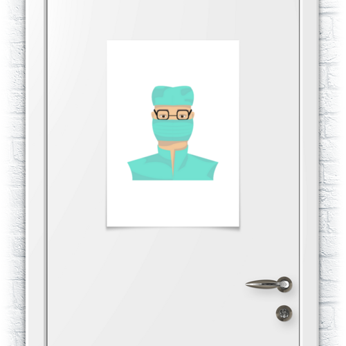 Заказать плакат в Москве. Плакат A2(42x59)  Доктор в маске от Stil na yarkosti - готовые дизайны и нанесение принтов.