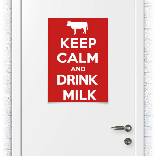 Заказать плакат в Москве. Плакат A2(42x59) Keep Calm and Drink Milk от Andy Quarry - готовые дизайны и нанесение принтов.