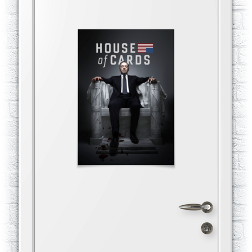 Заказать плакат в Москве. Плакат A2(42x59) Карточный домик / House of Cards от kino.printio.ru - готовые дизайны и нанесение принтов.