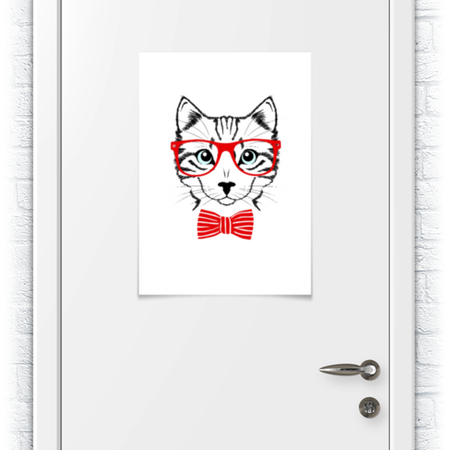 Заказать плакат в Москве. Плакат A2(42x59) Кошка от YellowCloverShop - готовые дизайны и нанесение принтов.