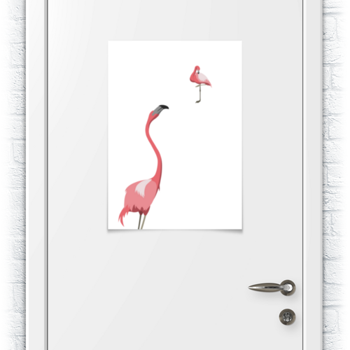 Заказать плакат в Москве. Плакат A2(42x59) тайная любовь розового фламинго от Вячеслав  - готовые дизайны и нанесение принтов.