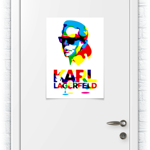 Заказать плакат в Москве. Плакат A2(42x59) Karl Lagerfeld от Leichenwagen - готовые дизайны и нанесение принтов.