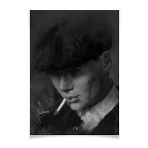 Заказать плакат в Москве. Плакат A2(42x59) Tommy Shelby - Острые козырьки от Дана Столыпина - готовые дизайны и нанесение принтов.