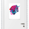 Заказать плакат в Москве. Плакат A2(42x59) Единорог с розовыми волосами в цветах от eszadesign - готовые дизайны и нанесение принтов.