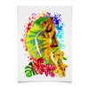 Заказать плакат в Москве. Плакат A2(42x59) Хамелеон с цветами в пятнах краски. от Zorgo-Art  - готовые дизайны и нанесение принтов.