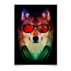 Заказать плакат в Москве. Плакат A2(42x59) Волк в очках от Space Art - готовые дизайны и нанесение принтов.