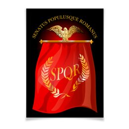 Заказать плакат в Москве. Плакат A2(42x59) Символ Древнего Рима с орлом. SPQR. от Zorgo-Art  - готовые дизайны и нанесение принтов.
