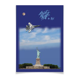 Заказать плакат в Москве. Плакат A2(42x59) Истребитель Су-57 над Статуей Свободы от Andy Quarry - готовые дизайны и нанесение принтов.