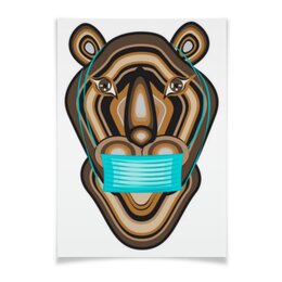 Заказать плакат в Москве. Плакат A2(42x59) Тигр в маске от Stil na yarkosti - готовые дизайны и нанесение принтов.