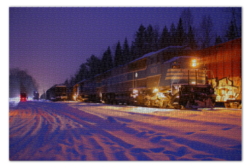Заказать пазл в Москве. Пазл 73.5x48.8 см (1000 элементов) Поезд от YellowCloverShop - готовые дизайны и нанесение принтов.