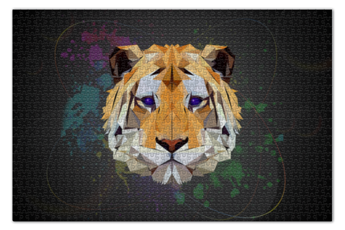 Заказать пазл в Москве. Пазл 73.5x48.8 см (1000 элементов) Polygon tiger от Puzzle Maniac - готовые дизайны и нанесение принтов.