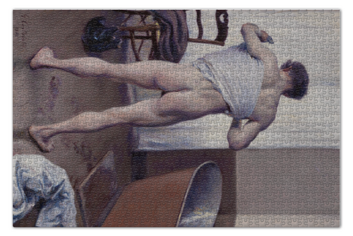 Заказать пазл в Москве. Пазл 73.5x48.8 см (1000 элементов) Мужчина в ванной (картина Кайботта) от trend - готовые дизайны и нанесение принтов.