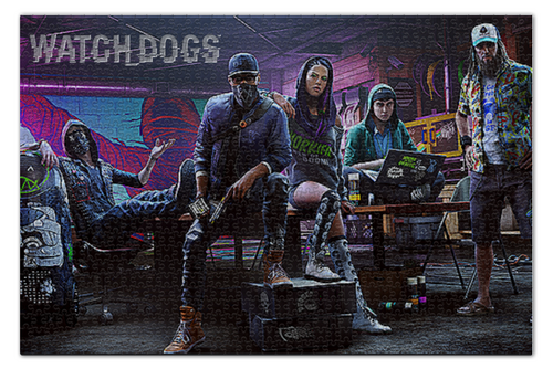 Заказать пазл в Москве. Пазл 73.5x48.8 см (1000 элементов) WATCH DOGS от robus - готовые дизайны и нанесение принтов.