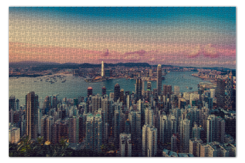 Заказать пазл в Москве. Пазл 73.5x48.8 см (1000 элементов) Гонконг от Puzzle Maniac - готовые дизайны и нанесение принтов.