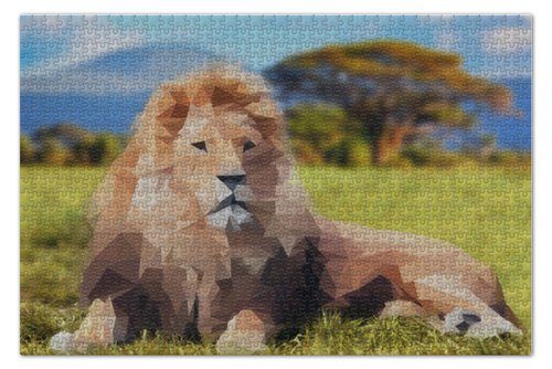 Заказать пазл в Москве. Пазл 73.5x48.8 см (1000 элементов) Polygon lion от scoopysmith - готовые дизайны и нанесение принтов.