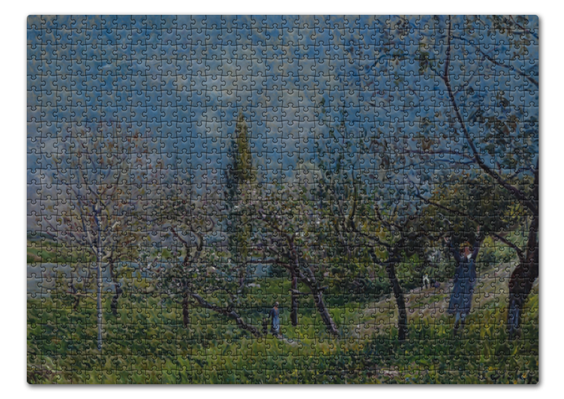 Printio Пазл 43.5×31.4 см (408 элементов) Фруктовый сад весной (альфред сислей) printio тетрадь на скрепке фруктовый сад весной альфред сислей