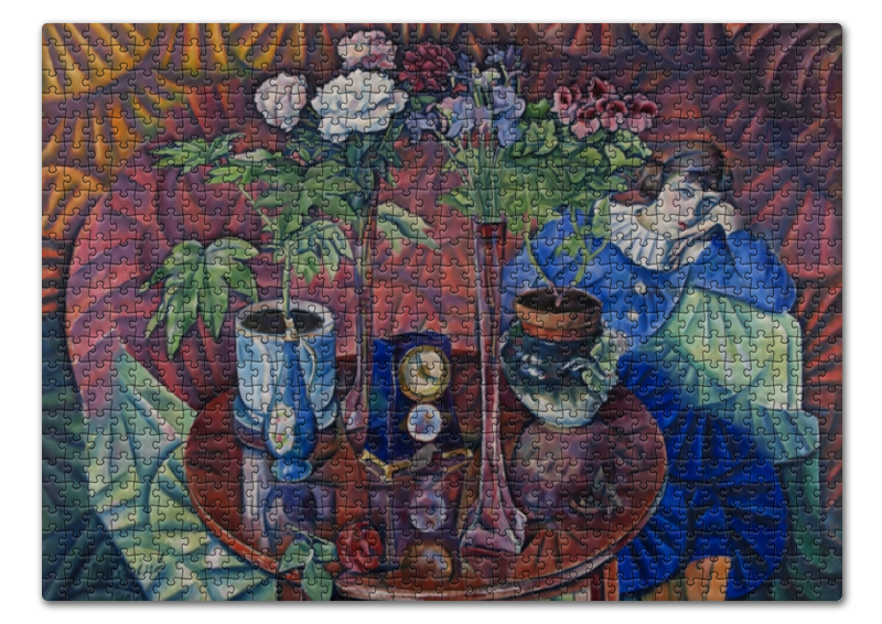 брутян м рисовальщик Printio Пазл 43.5×31.4 см (408 элементов) Кузина с цветами (владимир баранов-россине)