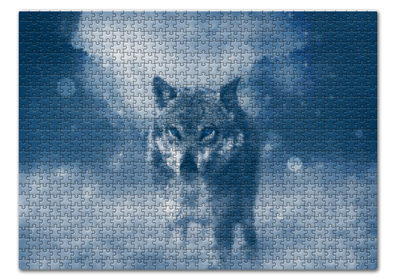 цена Printio Пазл 43.5×31.4 см (408 элементов) Волк с голубыми глазами