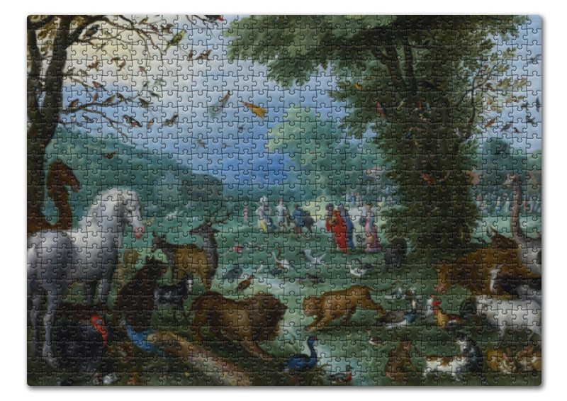 Printio Пазл 43.5×31.4 см (408 элементов) Вступление животных в ноев ковчег (брейгель)