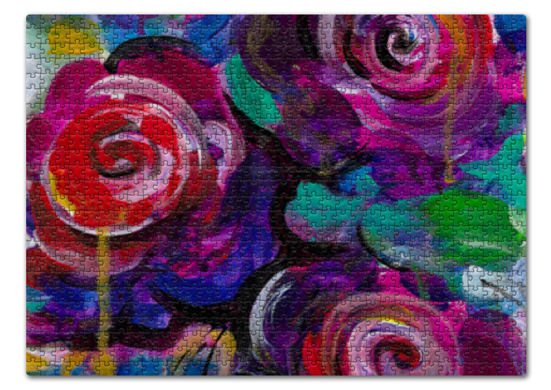 пазл цветочная импровизация 3000 элементов Printio Пазл 43.5×31.4 см (408 элементов) Цветочная провокация