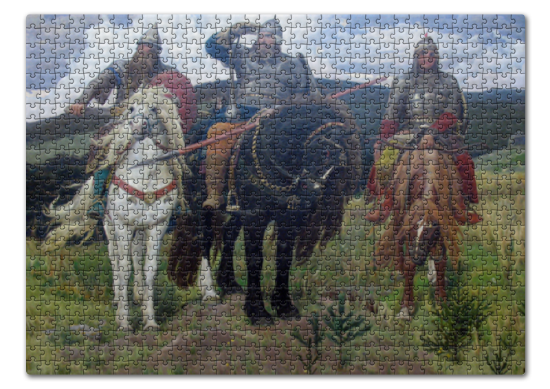 Printio Пазл 43.5×31.4 см (408 элементов) Богатыри (картина васнецова) богатыри проснулись каратеев м