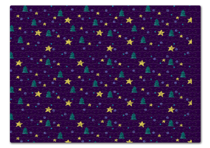 Printio Пазл 43.5×31.4 см (408 элементов) Елки и звезды