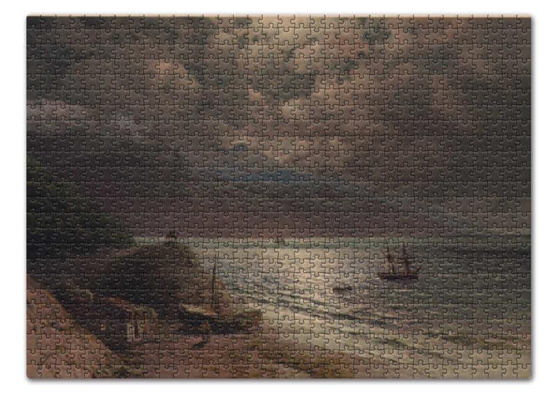 Printio Пазл 43.5×31.4 см (408 элементов) Лунная ночь на берегу черного моря, на кавказе puzzle пазл фигурный иван айвазовский девятый вал