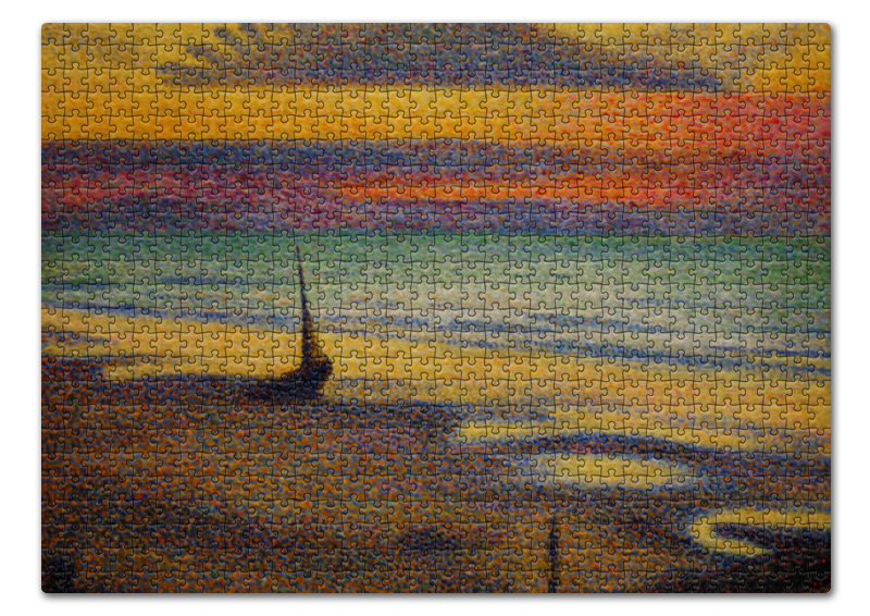 Printio Пазл 43.5×31.4 см (408 элементов) Пляж в хейсте (жорж леммен) printio открытка 15x15 см пляж в хейсте жорж леммен