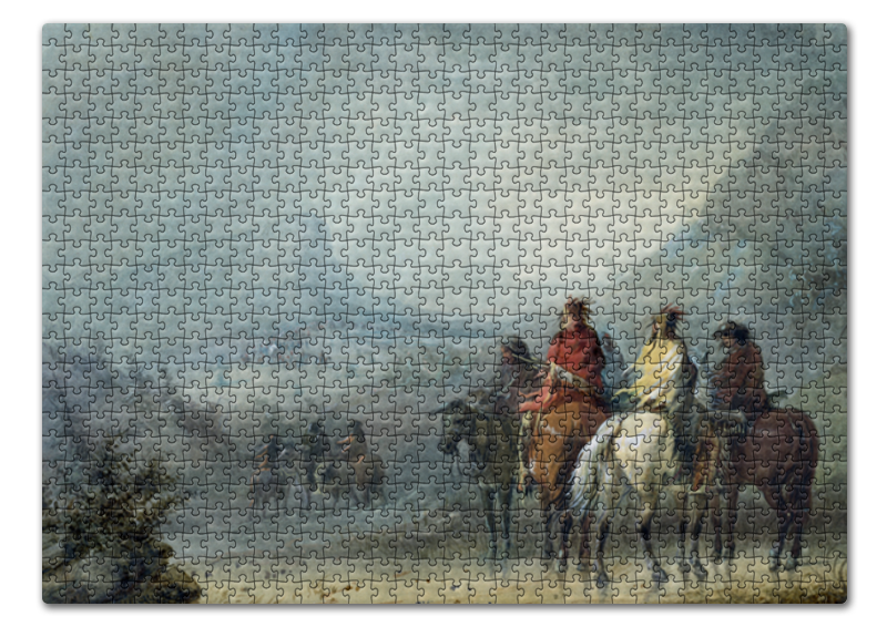 Printio Пазл 43.5×31.4 см (408 элементов) В ожидание каравана (альфред миллер)