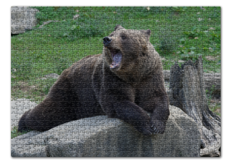 Printio Пазл 43.5×31.4 см (408 элементов) Медведь рисунок на ткани конёк природа и звери олень 29x39 см