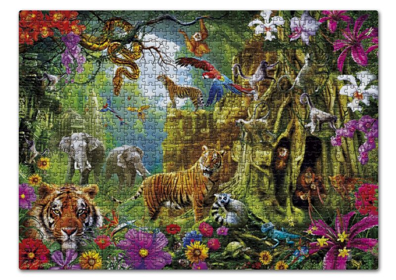 Printio Пазл 43.5×31.4 см (408 элементов) Джунгли. экзотические животные
