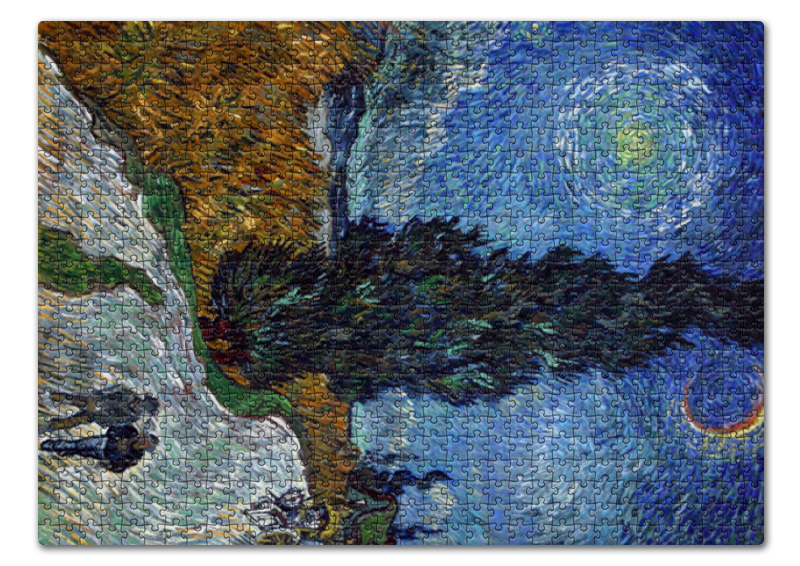 Printio Пазл 43.5×31.4 см (408 элементов) Дорога с кипарисом и звездой (винсент ван гог)