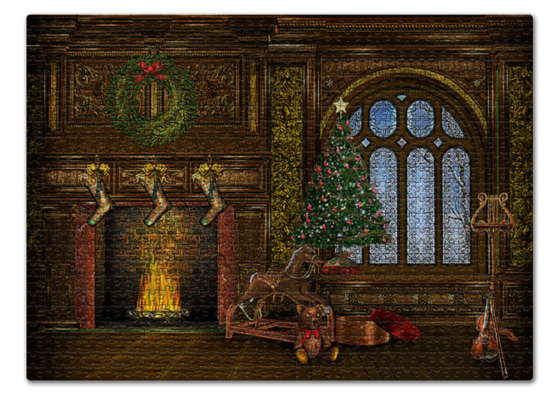Printio Пазл 43.5×31.4 см (408 элементов) Рождество пазл рождество для котика 16 элементов