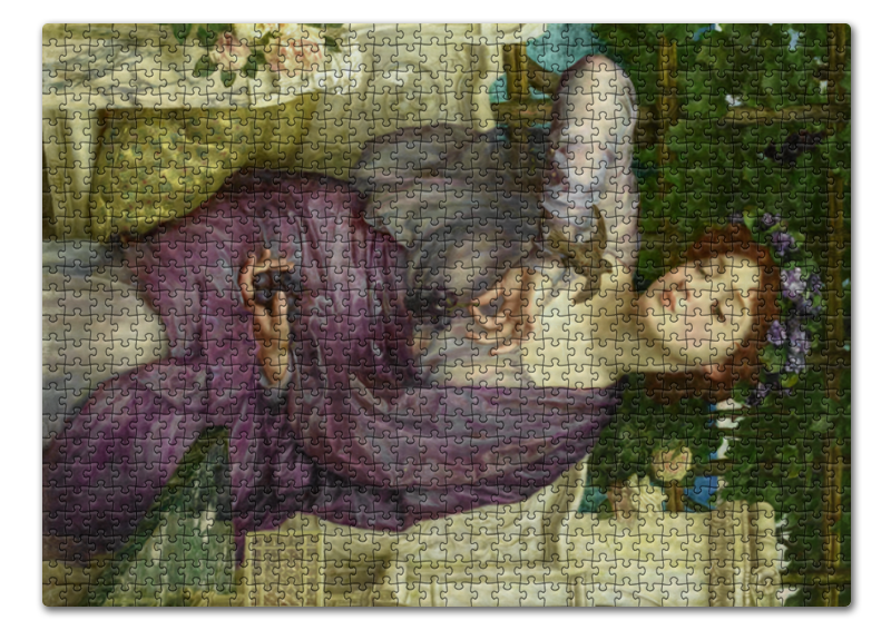 Printio Пазл 43.5×31.4 см (408 элементов) Лесбия и её воробушек (эдвард пойнтер) printio свитшот унисекс хлопковый лесбия и её воробушек эдвард пойнтер
