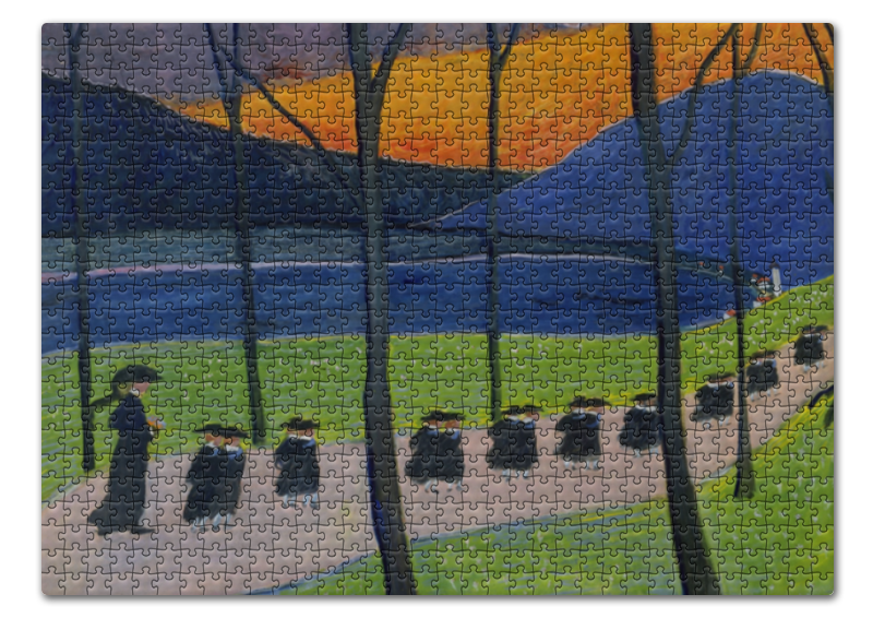 Printio Пазл 43.5×31.4 см (408 элементов) Осень. школа (марианна верёвкина)