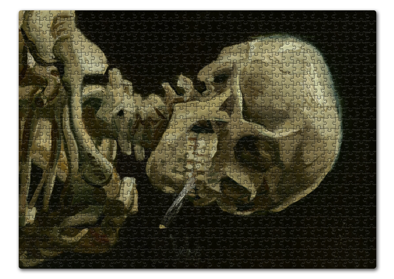 Printio Пазл 43.5×31.4 см (408 элементов) Череп с горящей сигаретой (винсент ван гог)
