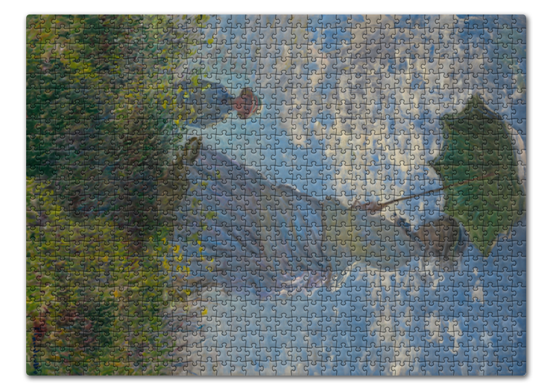 Printio Пазл 43.5×31.4 см (408 элементов) Дама с зонтиком — мадам моне со своим сыном пазл enjoy 1000 деталей клод моне прогулка дама с зонтиком