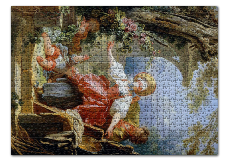 Printio Пазл 43.5×31.4 см (408 элементов) Игра в прятки (картина фрагонара) printio пазл 43 5×31 4 см 408 элементов игра в прятки картина фрагонара