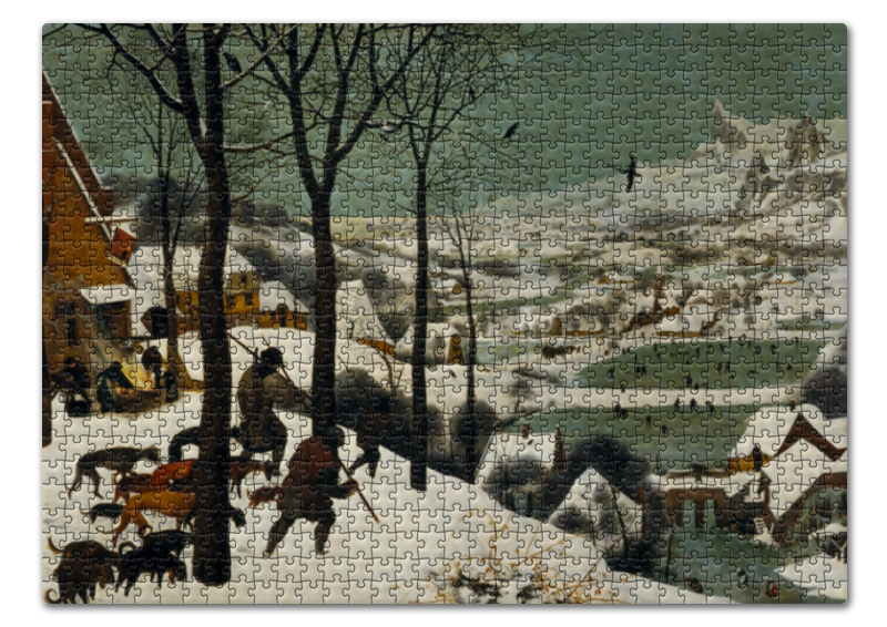 Printio Пазл 43.5×31.4 см (408 элементов) Охотники на снегу (питер брейгель старший) printio коврик для мышки охотники на снегу питер брейгель старший