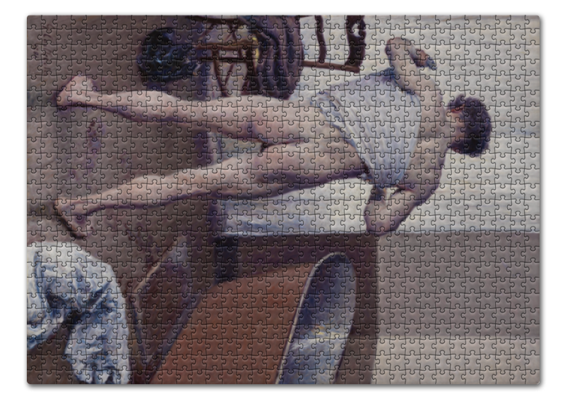 Printio Пазл 43.5×31.4 см (408 элементов) Мужчина в ванной (картина кайботта)