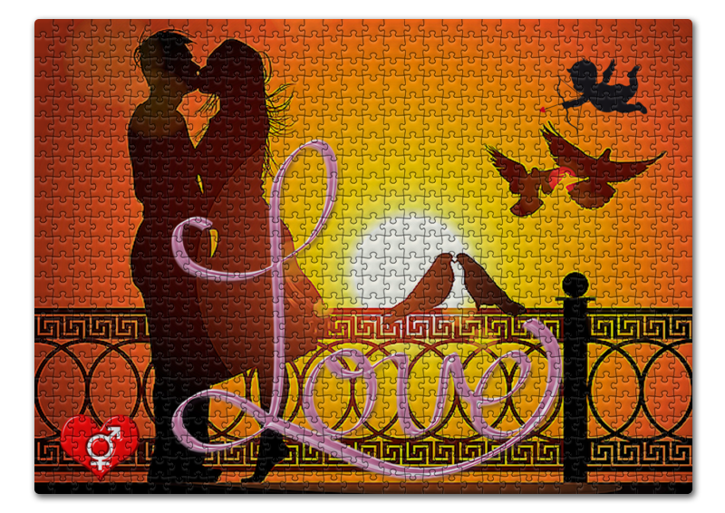 Printio Пазл 43.5×31.4 см (408 элементов) Любовь love. свидание силиконовый чехол влюбленная пара орбиты на oneplus 8 pro ванплас 8 про