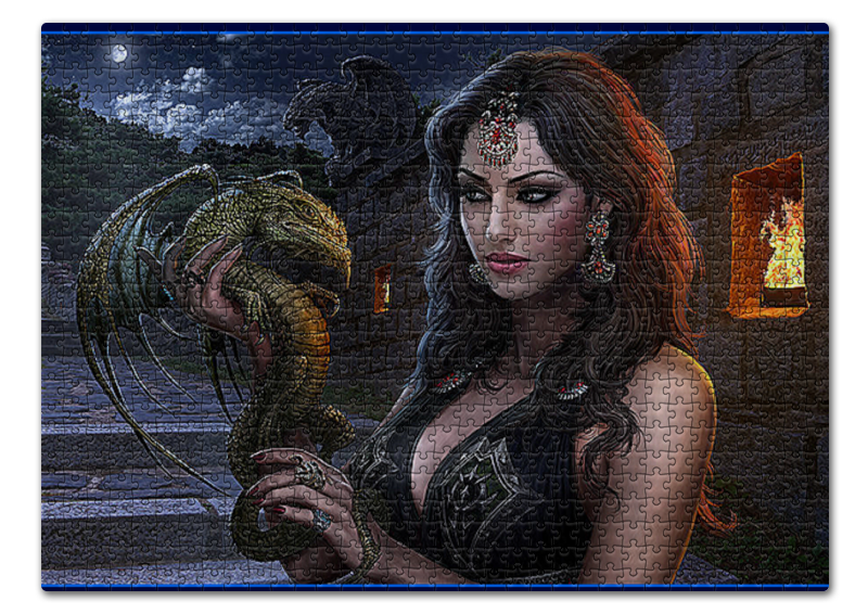 Printio Пазл 43.5×31.4 см (408 элементов) Драконы фэнтези пазл эльфийский фигурный драконы 100 элементов