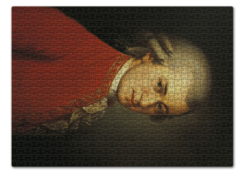 Printio Пазл 43.5×31.4 см (408 элементов) Портрет вольфганга амадея моцарта (кисти крафт) printio коврик для мышки круглый портрет вольфганга амадея моцарта кисти крафт