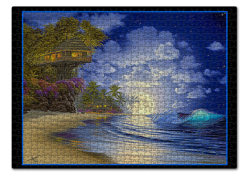 Printio Пазл 43.5×31.4 см (408 элементов) Ночной берег. экзотика clem old пазл 60к 26788 дисней пляж
