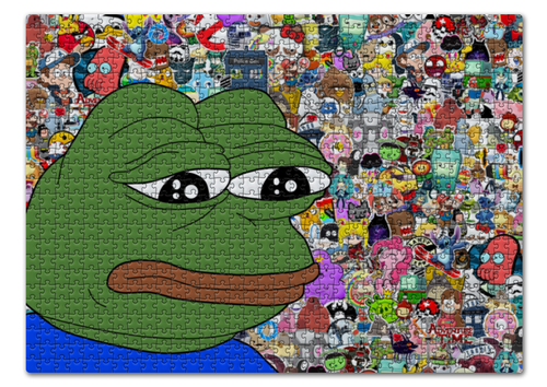 Заказать пазл в Москве. Пазл 43.5x31.4 см (408 элементов) Pepe Frog от Jimmy Flash - готовые дизайны и нанесение принтов.