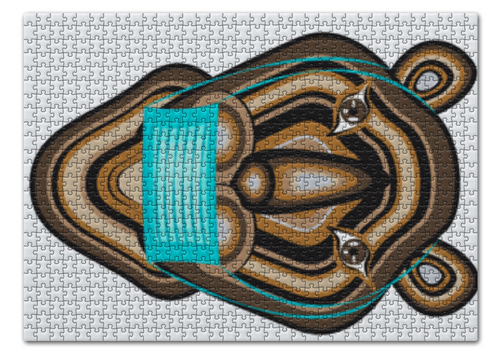 Заказать пазл в Москве. Пазл 43.5x31.4 см (408 элементов) Тигр в маске от Stil na yarkosti - готовые дизайны и нанесение принтов.